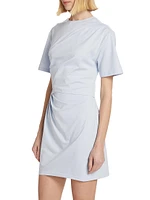 Zeus Draped Cotton-Blend Minidress