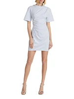 Zeus Draped Cotton-Blend Minidress