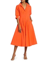 Jazz Pintuck Midi Shirtdress