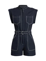 Tinka Contrast-Stitched Belted Romper