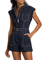 Tinka Contrast-Stitched Belted Romper