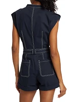 Tinka Contrast-Stitched Belted Romper