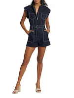 Tinka Contrast-Stitched Belted Romper