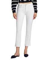 Kimmie Mid-Rise Stretch Straight-Leg Crop Jeans