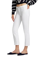 Kimmie Mid-Rise Stretch Straight-Leg Crop Jeans