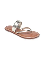 Leia Metallic Leather Thong Sandals