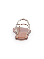 Leia Metallic Leather Thong Sandals