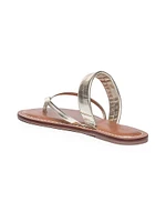 Leia Metallic Leather Thong Sandals