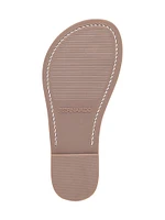 Leia Metallic Leather Thong Sandals