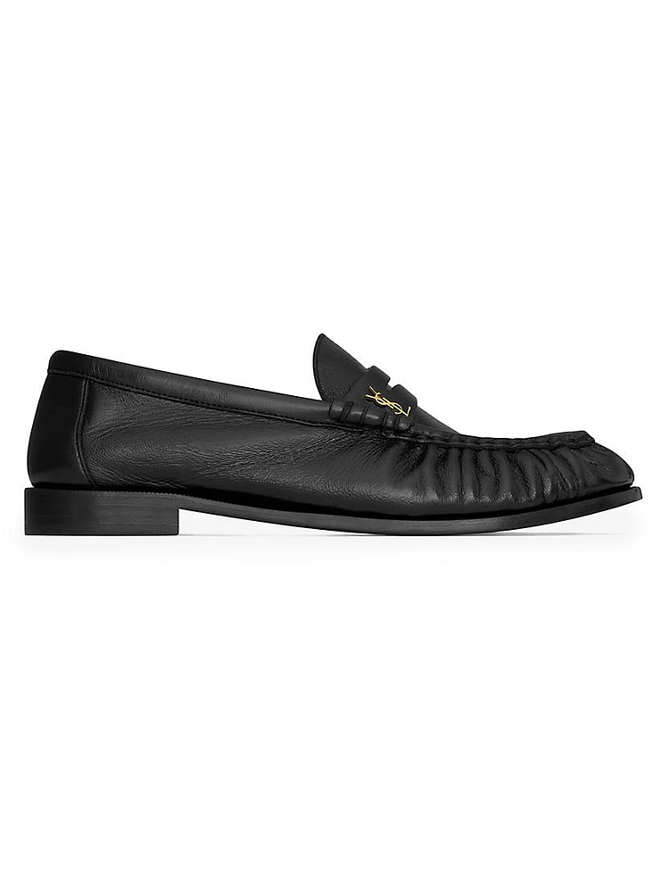 Le Loafer Penny Slippers Shiny Creased Leather