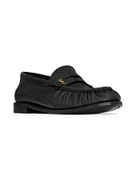 Le Loafer Penny Slippers Shiny Creased Leather