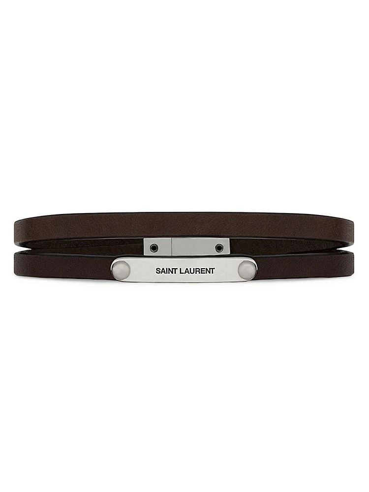 Double-Wrap ID Bracelet Leather