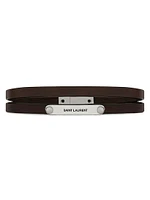 Double-Wrap ID Bracelet Leather