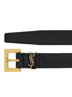 Cassandre Thin Belt Vegetable-Tanned Leather