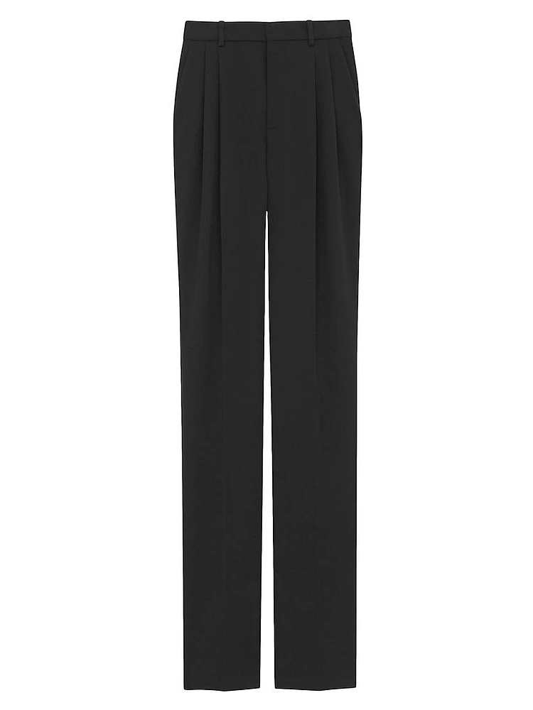 High-waisted Pants Grain De Poudre