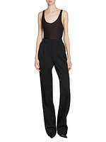 High-waisted Pants Grain De Poudre