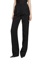 High-waisted Pants Grain De Poudre