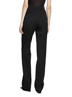 High-waisted Pants Grain De Poudre