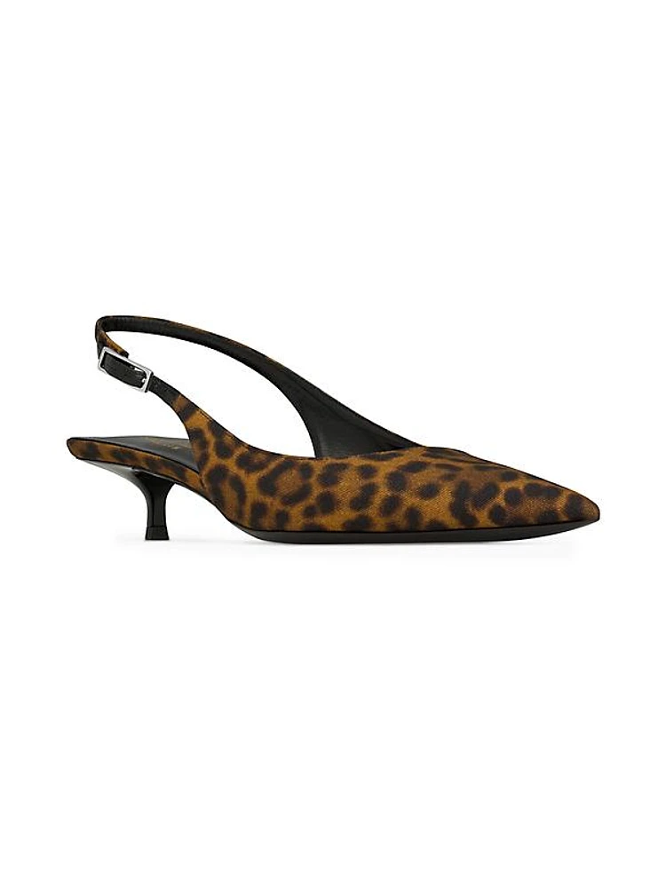 Cherish Slingback Pumps In Leopard Grosgrain