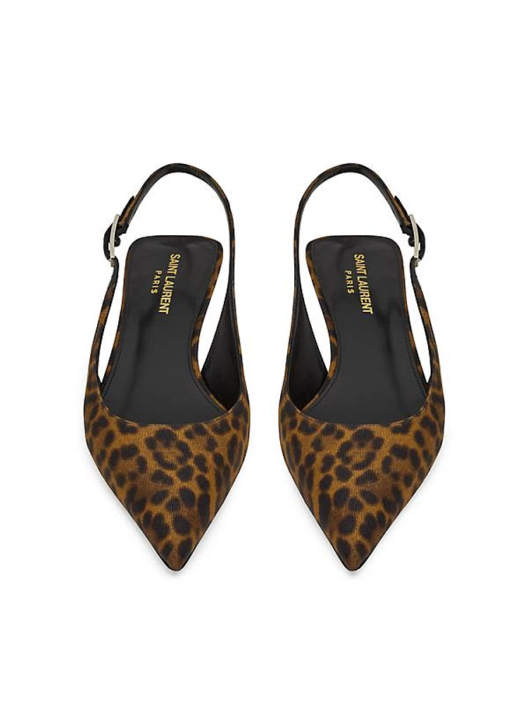 Cherish Slingback Pumps In Leopard Grosgrain