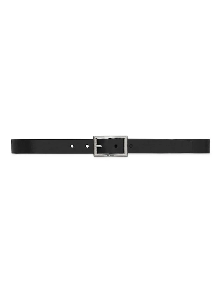 Rectangular Buckle Belt Vegetable-tanned Leather