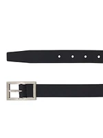 Rectangular Buckle Belt Vegetable-tanned Leather