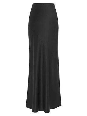 Long Skirt Silk Satin Crepe