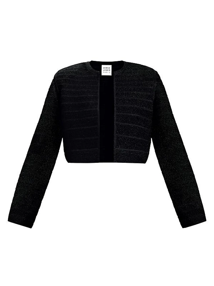 Textured Lurex Crop Jacket