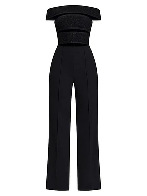 Textured Off-the-Shoulder Jumpsuit