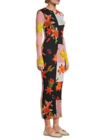 Mesh Floral Patchwork Maxi Dress