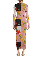 Mesh Floral Patchwork Maxi Dress