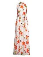 Mesh Floral Sleeveless Maxi Dress