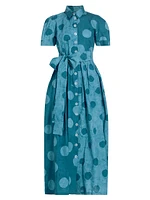 Asake Polka Dot Cotton Maxi Shirtdress