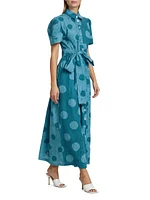 Asake Polka Dot Cotton Maxi Shirtdress