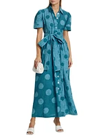 Asake Polka Dot Cotton Maxi Shirtdress