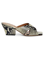 Python-Print Leather Mules