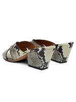 Python-Print Leather Mules