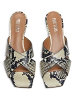 Python-Print Leather Mules