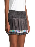 Long Hot Tropic Smocked Jersey Tennis Skirt