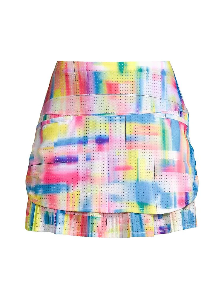 Tropical Bliss Pleated Tricot Jersey Skort