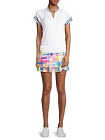 Tropical Bliss Pleated Tricot Jersey Skort