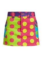 Polka-Dot Cargo Miniskirt