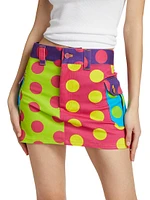 Polka-Dot Cargo Miniskirt