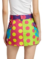 Polka-Dot Cargo Miniskirt