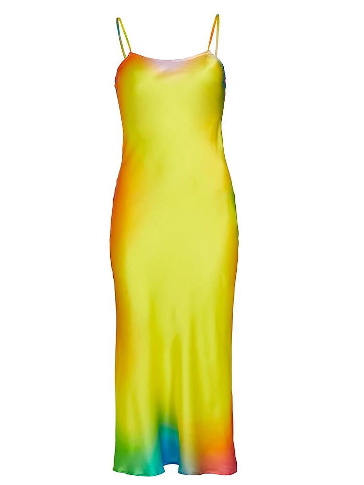 Sunny Day Gradient Silk Slip Dress