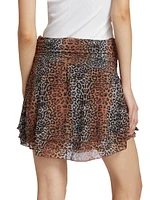 Linear Leopard Miniskirt