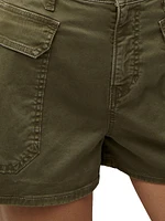 Mallory Cotton Twill Utility Shorts