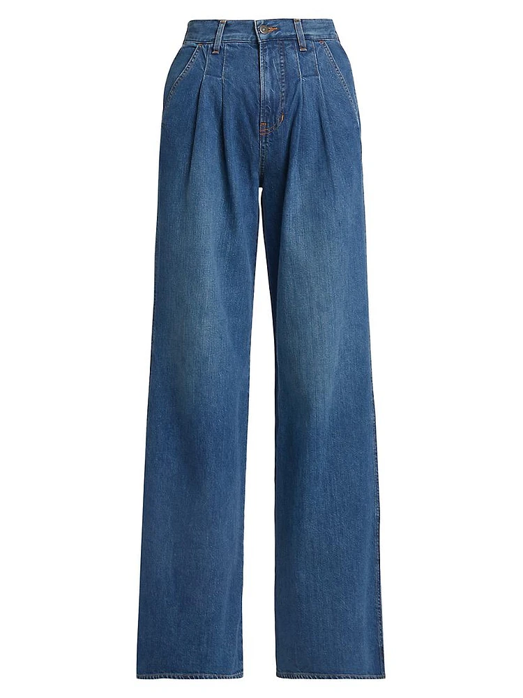 Mia High-Rise Pleated WIde-Leg Jeans