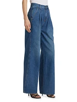 Mia High-Rise Pleated WIde-Leg Jeans