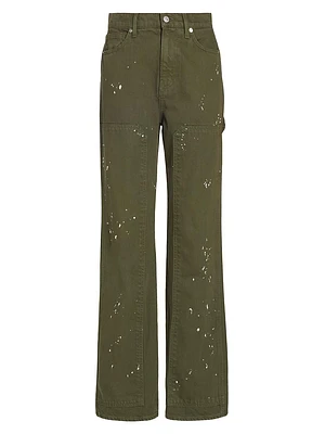 Dylan High-Rise Splattered Paint Straight Jeans